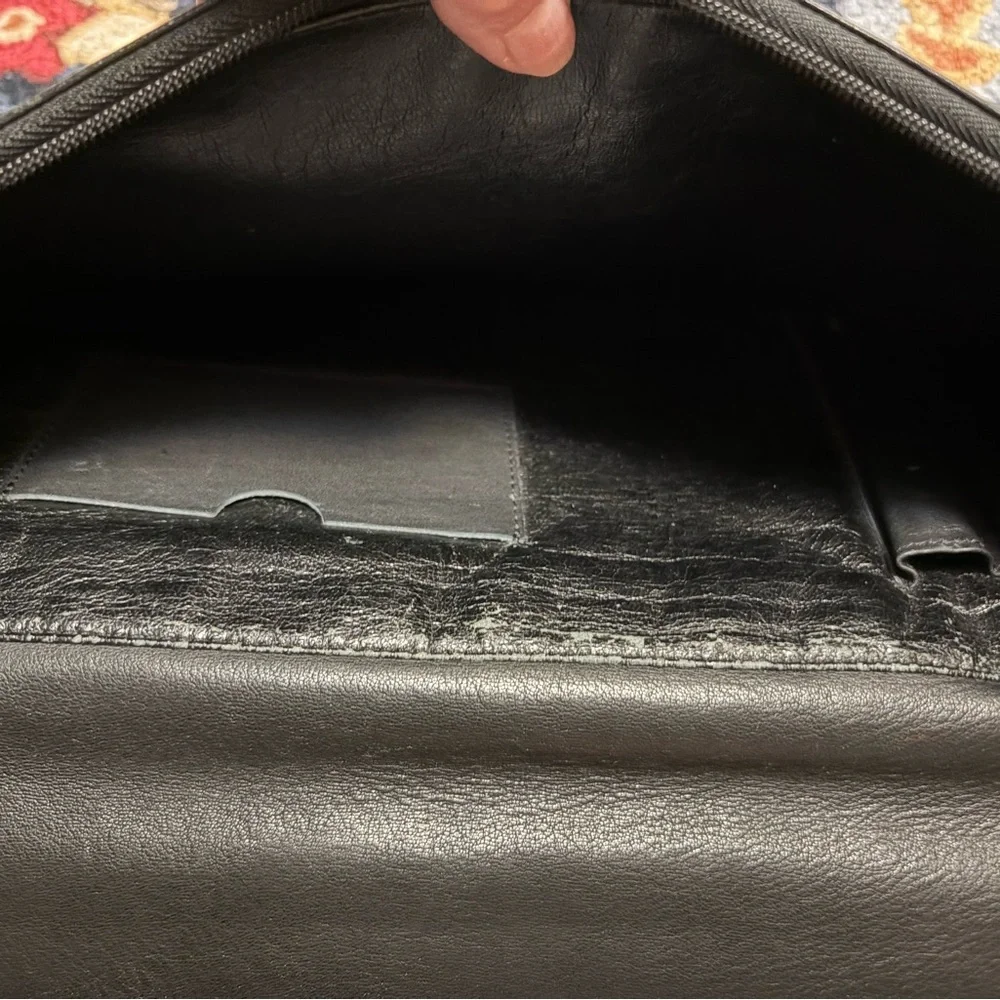 Vintage Goldpfeil Leather Briefcase Clutch Black